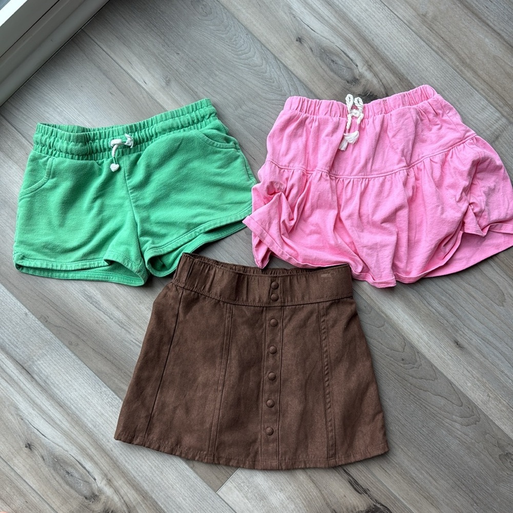 girl size 6 and size 7 large bundle shirts pants dress skirt shorts lilo stitch - Picture 7 of 9